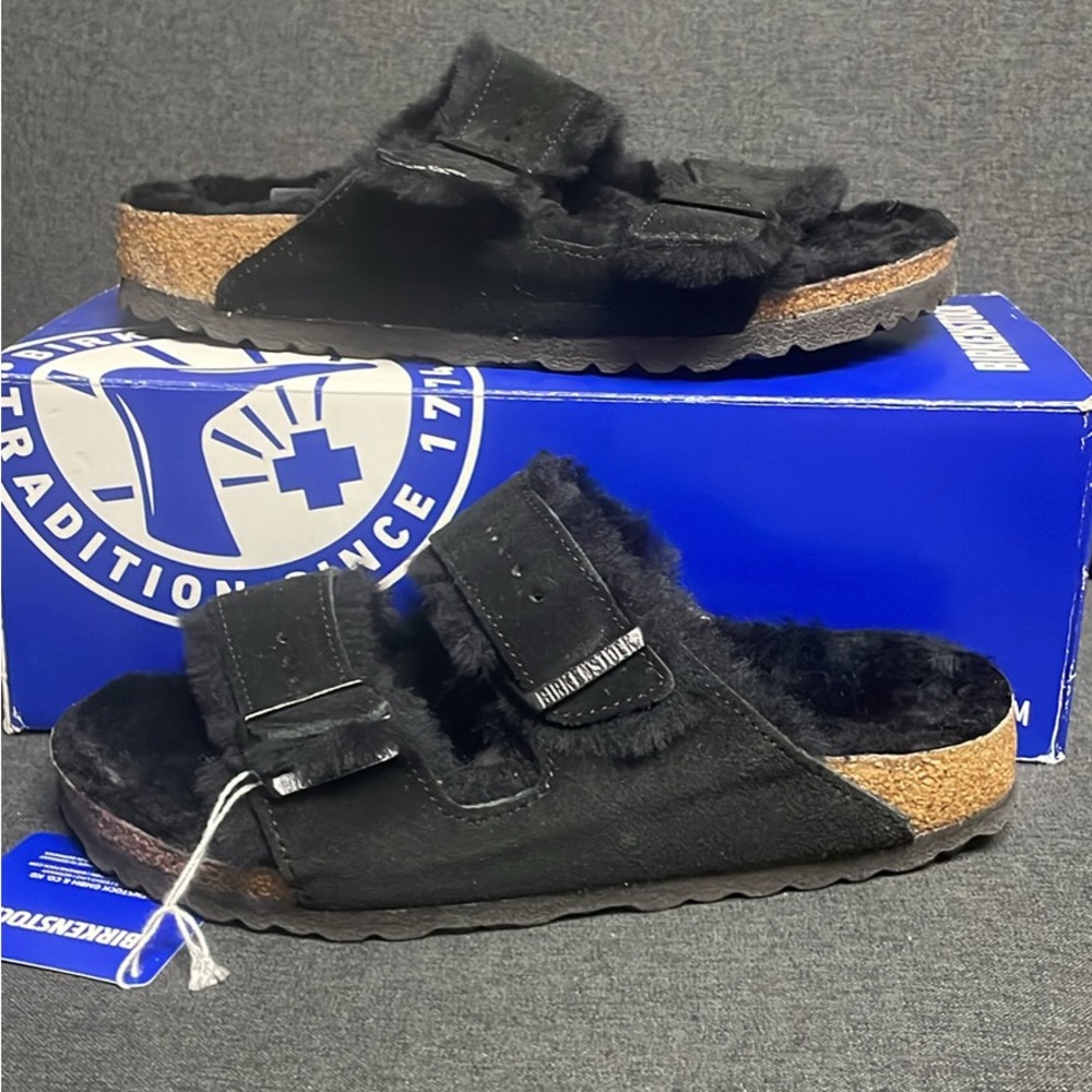 Birkenstock Arizona Fur Black